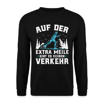 Ski Touring Auf der Extra Meile kein Verkehr - Unisex Pullover - Schwarz - Vorne - Alina (178cm) & Michal (187cm)