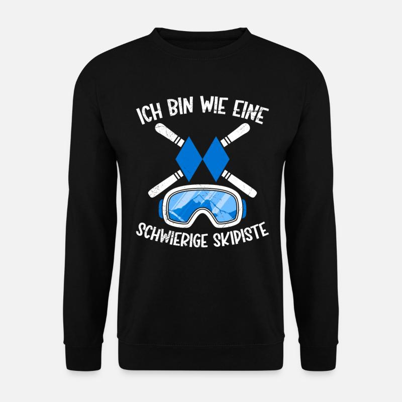 Skiurlaub Ich bin wie eine Schwierige Skipiste - Unisex Pullover - Schwarz