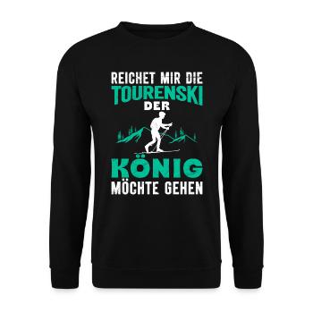Skibergsteiger Reichet mir Tourenski Ski Tour - Unisex Pullover - Schwarz - Vorne - Alina (178cm) & Michal (187cm)