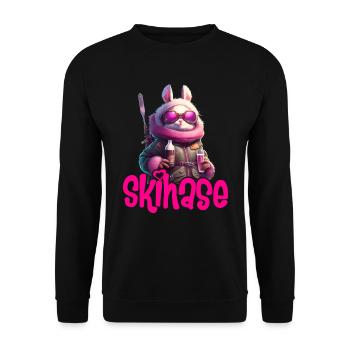 Skihase Cool Skifahren Frauen Apres Party - Unisex Pullover - Schwarz - Vorne - Alina (178cm) & Michal (187cm)