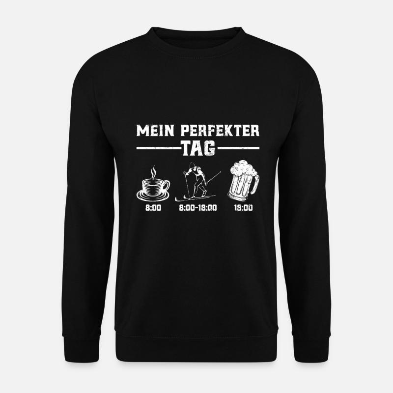 Mein Perfekter Tag Skibergsteigen Kaffeefan - Unisex Pullover - Schwarz