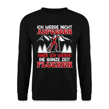 Langläufer Werde nicht Aufgeben aber Fluchen - Unisex Pullover - Schwarz - Vorne - Alina (178cm) & Michal (187cm)