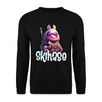 Skihase Cool Skifahren Frauen Apres Party - Unisex Pullover - Schwarz - Vorne - Alina (178cm) & Michal (187cm)