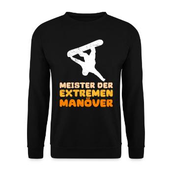 Snowboarder Freestyle Meister der Extremen Manöver - Unisex Pullover - Schwarz - Vorne - Alina (178cm) & Michal (187cm)