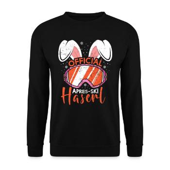 Official Apres-Ski Haserl Skihasen Skifahren - Unisex Pullover - Schwarz - Vorne - Alina (178cm) & Michal (187cm)