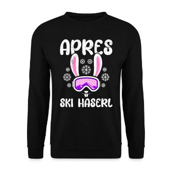 Apres Ski Haserl Skihasen Skifahren Frauen - Unisex Pullover - Schwarz - Vorne - Alina (178cm) & Michal (187cm)