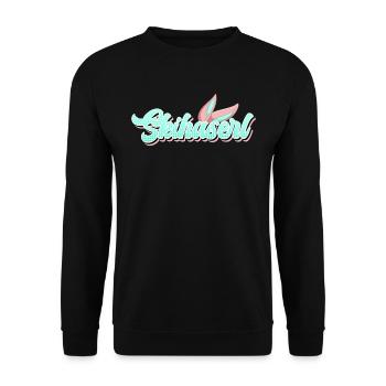 Skihaserl Apres Ski Party Skifahrerin Bunny - Unisex Pullover - Schwarz - Vorne - Alina (178cm) & Michal (187cm)