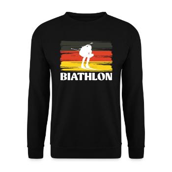 Biathlon Allemagne Flag Skieurs Ski d’hiver - Sweat-shirt Unisexe - noir - Devant - Alina (178cm) & Michal (187cm)