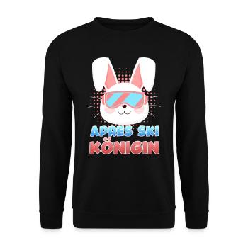 Apres Ski Königin Skihasen Skipiste Frauen - Unisex Pullover - Schwarz - Vorne - Alina (178cm) & Michal (187cm)