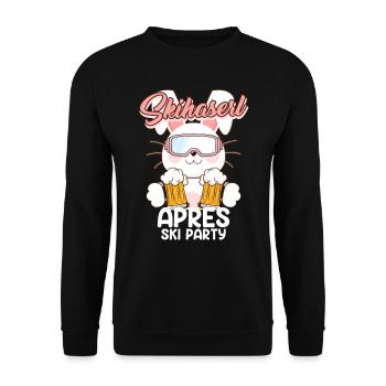 Skihaserl Apres Ski Party Bierfan Biertrinker - Unisex Pullover - Schwarz - Vorne - Alina (178cm) & Michal (187cm)