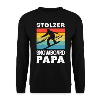 Snowboarder Stolzer Snowboard Papa Snowboarden - Unisex Pullover - Schwarz - Vorne - Alina (178cm) & Michal (187cm)