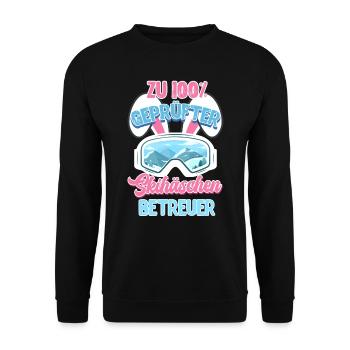 Skihaserl 100 % Skihäschen Betreuer Apres Party - Unisex Pullover - Schwarz - Vorne - Alina (178cm) & Michal (187cm)