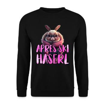 Après Ski Haserl Ski Party Shirt Femmes Ski Bunnies - Sweat-shirt Unisexe - noir - Devant - Alina (178cm) & Michal (187cm)