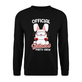 Official Skihaserl Party Crew Skier - Unisex Sweatshirt - black - Front - Alina (178cm) & Michal (187cm)