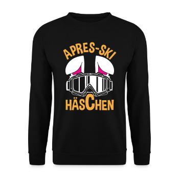 Apres-Ski Häschen Apres-Ski Bunny Apres-Ski Haserl - Unisex Pullover - Schwarz - Vorne - Alina (178cm) & Michal (187cm)