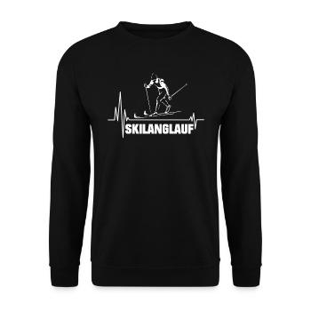Skilanglauf XC Country Ski Skifahrer Langlauf - Unisex Pullover - Schwarz - Vorne - Alina (178cm) & Michal (187cm)
