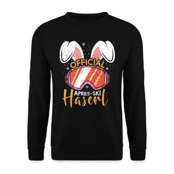 Official Apres-Ski Haserl Skihasen Skifahren - Unisex Pullover - Schwarz - Vorne - Alina (178cm) & Michal (187cm)
