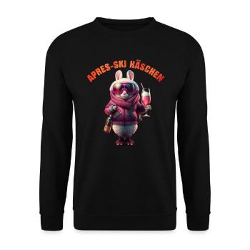 Apres-Ski Häschen Cool mit Cocktail Ski Party - Unisex Pullover - Schwarz - Vorne - Alina (178cm) & Michal (187cm)