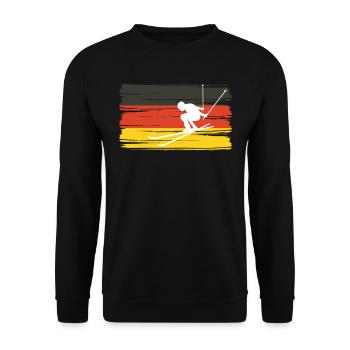 Germany Skier Shirt Skiing Ski Slope - Unisex Sweatshirt - black - Front - Alina (178cm) & Michal (187cm)