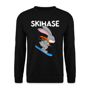 Skihase Apres Party Skifahren Frauen Ski Hasen - Unisex Pullover - Schwarz - Vorne - Alina (178cm) & Michal (187cm)