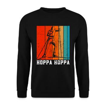 Skilanglauf Hoppa Hoppa Skiläufer Shirt - Unisex Pullover - Schwarz - Vorne - Alina (178cm) & Michal (187cm)
