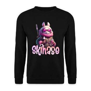Skihase Cool Skifahren Frauen Apres Party - Unisex Pullover - Schwarz - Vorne - Alina (178cm) & Michal (187cm)