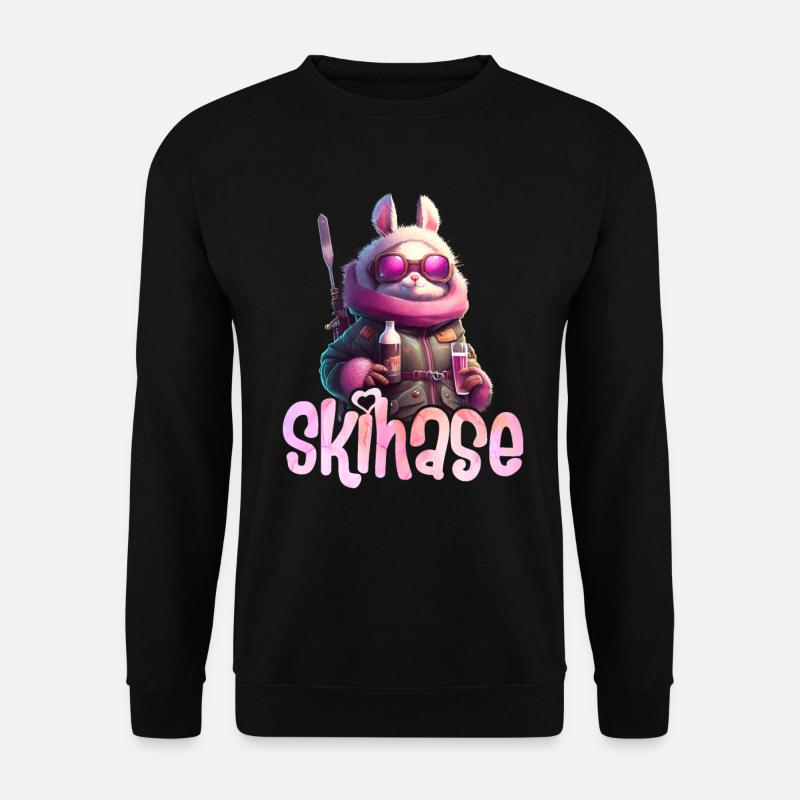 Skihase Cool Skifahren Frauen Apres Party - Unisex Pullover - Schwarz