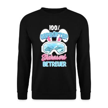 Skihaserl 100 % Skihäschen Betreuer Apres Party - Unisex Pullover - Schwarz - Vorne - Alina (178cm) & Michal (187cm)