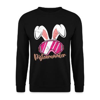 Apres-Ski Pistenrammler Skihasen Ski Party - Unisex Pullover - Schwarz - Vorne - Alina (178cm) & Michal (187cm)