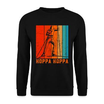 Skilanglauf Hoppa Hoppa Skiläufer Shirt - Unisex Pullover - Schwarz - Vorne - Alina (178cm) & Michal (187cm)