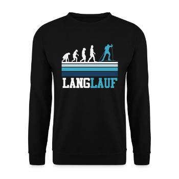 Skilangläufer Cross Country Skiing Wintersport - Unisex Pullover - Schwarz - Vorne - Alina (178cm) & Michal (187cm)
