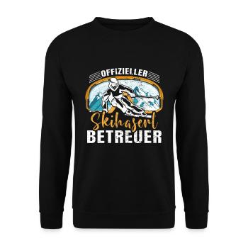 Offizieller Skihaserl Betreuer Skihasen Pisten - Unisex Pullover - Schwarz - Vorne - Alina (178cm) & Michal (187cm)