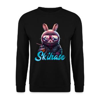 Skihase Cool Skifahren Frauen Apres Party - Unisex Pullover - Schwarz - Vorne - Alina (178cm) & Michal (187cm)