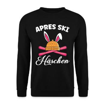 Apres Skihäschen Skihasen Skifahren Frauen - Unisex Pullover - Schwarz - Vorne - Alina (178cm) & Michal (187cm)