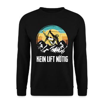 Skifahren Extrem Kein Lift Nötig Skibergsteiger - Unisex Pullover - Schwarz - Vorne - Alina (178cm) & Michal (187cm)