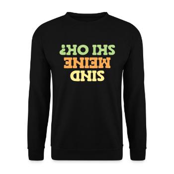 Wintersportler Sind meine Ski Ok? Skifahrer - Unisex Pullover - Schwarz - Vorne - Alina (178cm) & Michal (187cm)