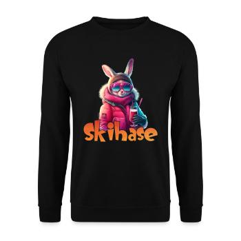 Skihase Cool Skifahren Frauen Apres Party - Unisex Pullover - Schwarz - Vorne - Alina (178cm) & Michal (187cm)