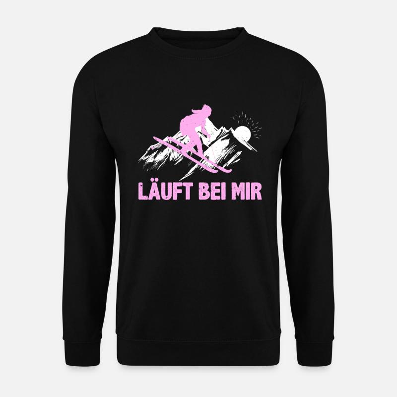 Skifahrer Läuft bei Mir Wintersportler Skifahren - Unisex Pullover - Schwarz