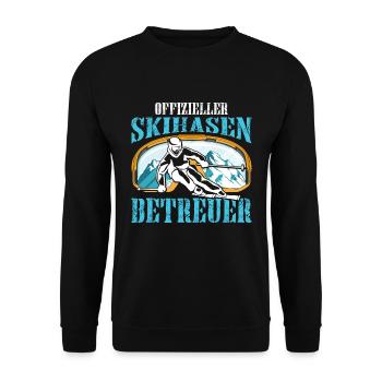 Offizieller Skihasen Betreuer Apres-Ski Party - Unisex Pullover - Schwarz - Vorne - Alina (178cm) & Michal (187cm)