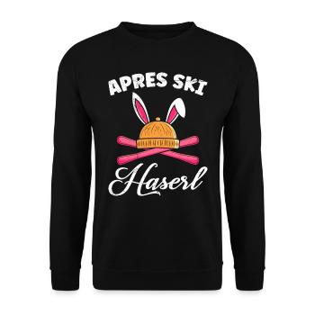 Apres Ski Haserl Skihasen Skifahren Frauen - Unisex Pullover - Schwarz - Vorne - Alina (178cm) & Michal (187cm)