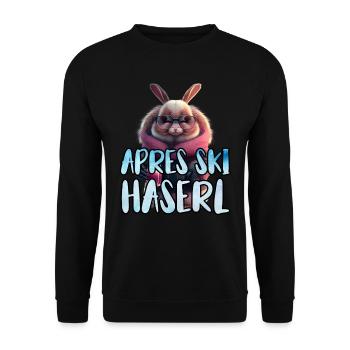 Apres Ski Haserl Ski Party Shirt Frauen Skihasen - Unisex Pullover - Schwarz - Vorne - Alina (178cm) & Michal (187cm)