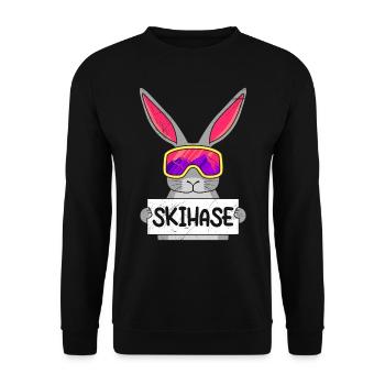 Schneehase Apres Party Skihasen Skihaserl - Unisex Pullover - Schwarz - Vorne - Alina (178cm) & Michal (187cm)