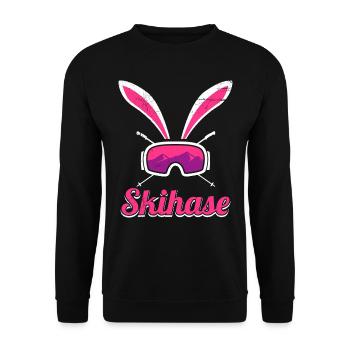 Skihase Apres Party Skifahren Frauen Ski Hasen - Unisex Pullover - Schwarz - Vorne - Alina (178cm) & Michal (187cm)