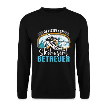 Offizieller Skihaserl Betreuer Skihasen Pisten - Unisex Pullover - Schwarz - Vorne - Alina (178cm) & Michal (187cm)