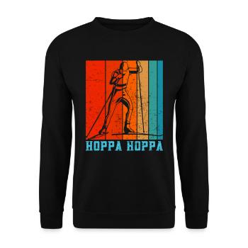 Skilanglauf Hoppa Hoppa Skiläufer Shirt - Unisex Pullover - Schwarz - Vorne - Alina (178cm) & Michal (187cm)