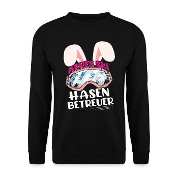 Apres-Ski Hasen Betreuer Skihaserl Skihase - Unisex Pullover - Schwarz - Vorne - Alina (178cm) & Michal (187cm)