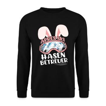 Apres-Ski Hasen Betreuer Skihaserl Skihase - Unisex Pullover - Schwarz - Vorne - Alina (178cm) & Michal (187cm)