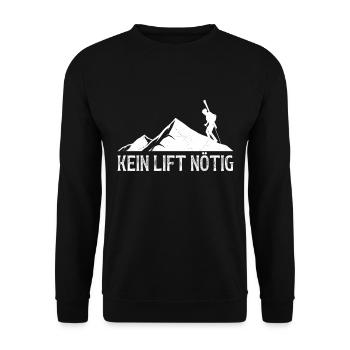Skibergsteigen Kein Lift Nötig Ski Touring - Unisex Pullover - Schwarz - Vorne - Alina (178cm) & Michal (187cm)