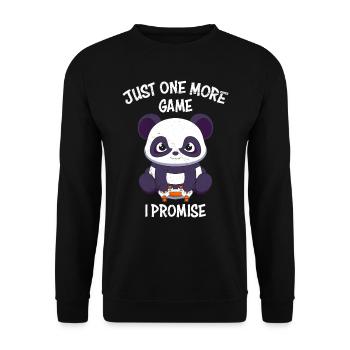 Gaming Panda Just One More Round I Promise - Unisex Sweatshirt - black - Front - Alina (178cm) & Michal (187cm)
