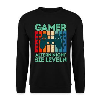 Gamer Altern nicht sie Leveln B-Day Video Spieler - Unisex Pullover - Schwarz - Vorne - Alina (178cm) & Michal (187cm)